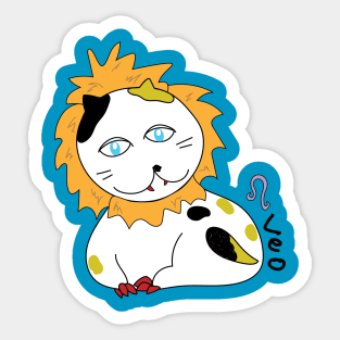 Leo zodiac funny cat Sticker